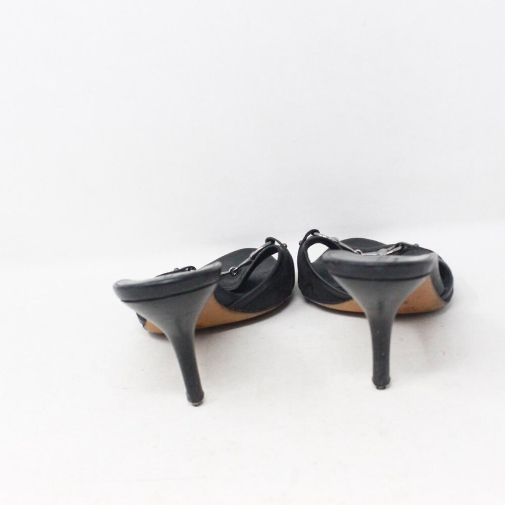 Gucci #82LVPX Horsebit Canvas Heels Size 39 - Picture 3 of 8